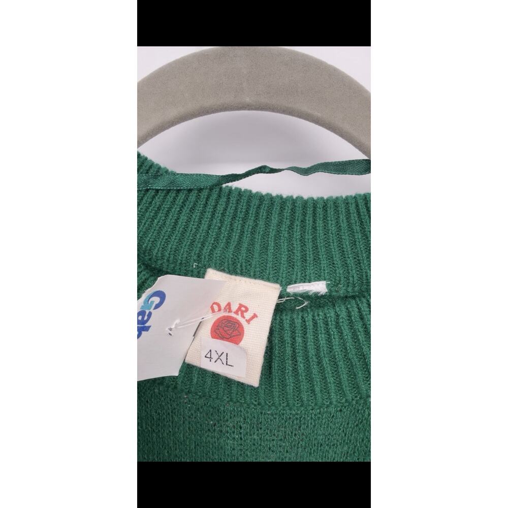 Dari 4XL Cat Christmas Sweater Santa Hat Scarf Holiday Green Funny Festive - Picture 4 of 7